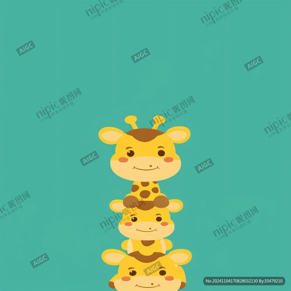 卡通长颈鹿幼儿园休闲