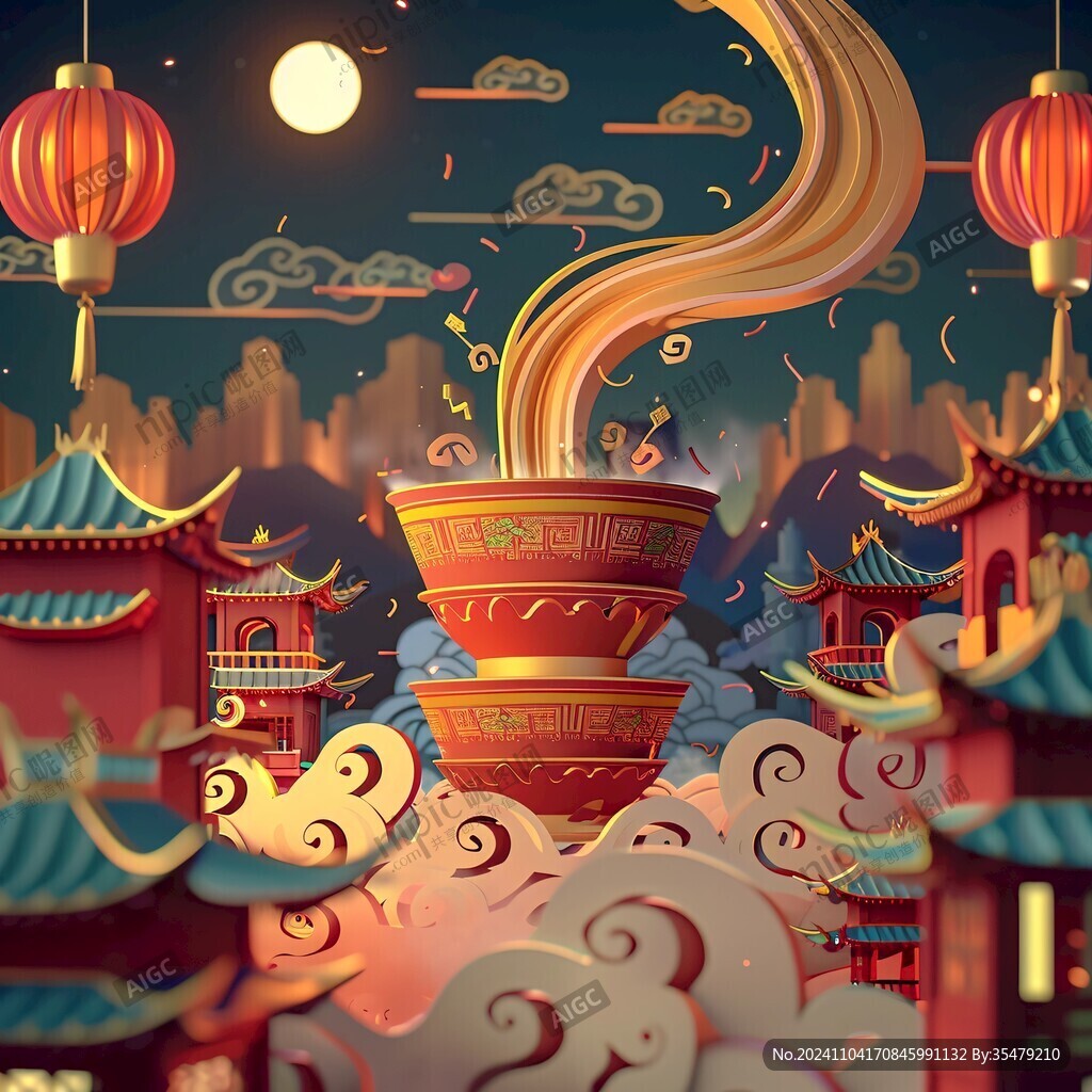 元宵国潮插画