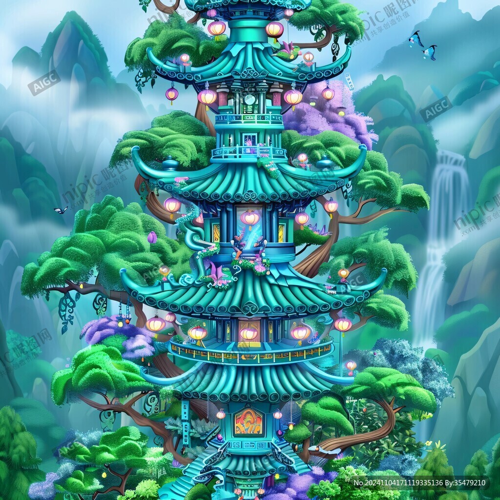 来星塔插画
