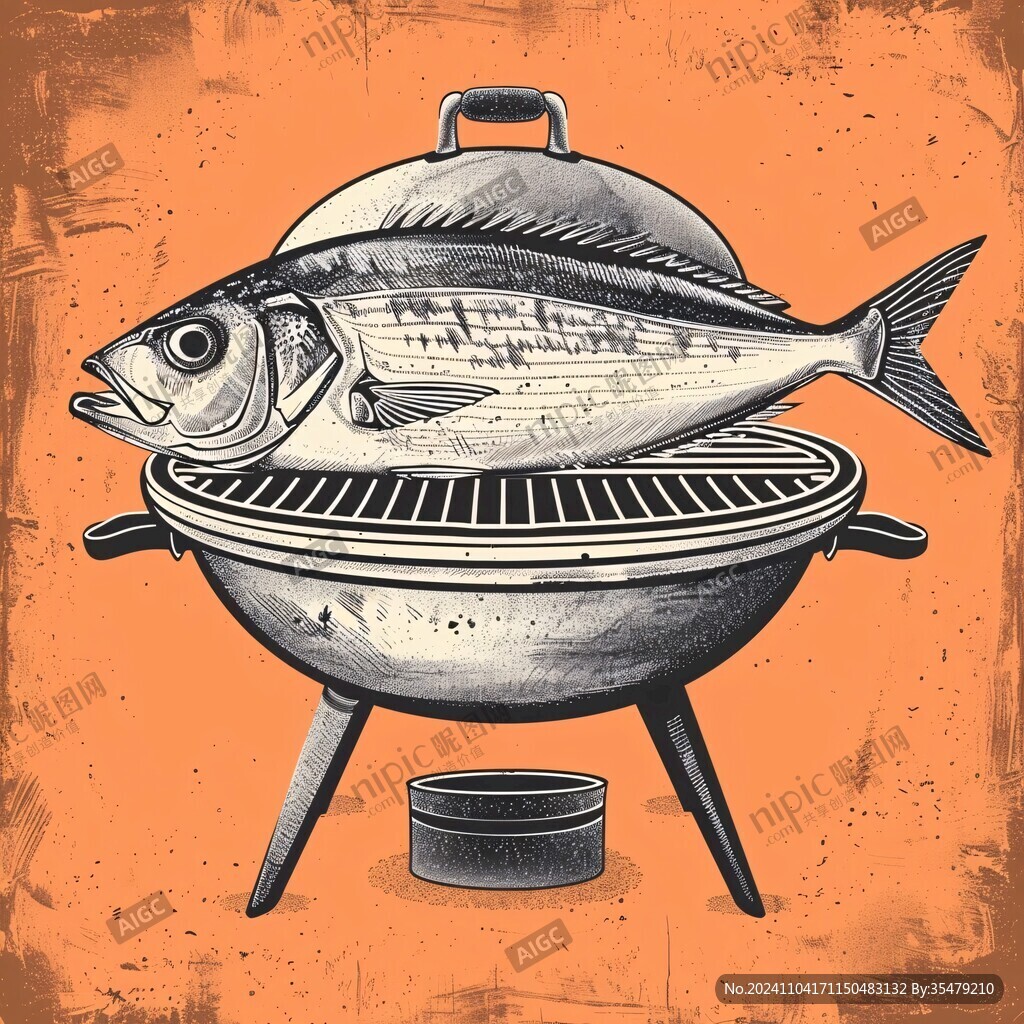 铁锅鱼插画