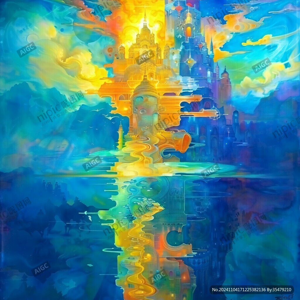 城堡抽象画