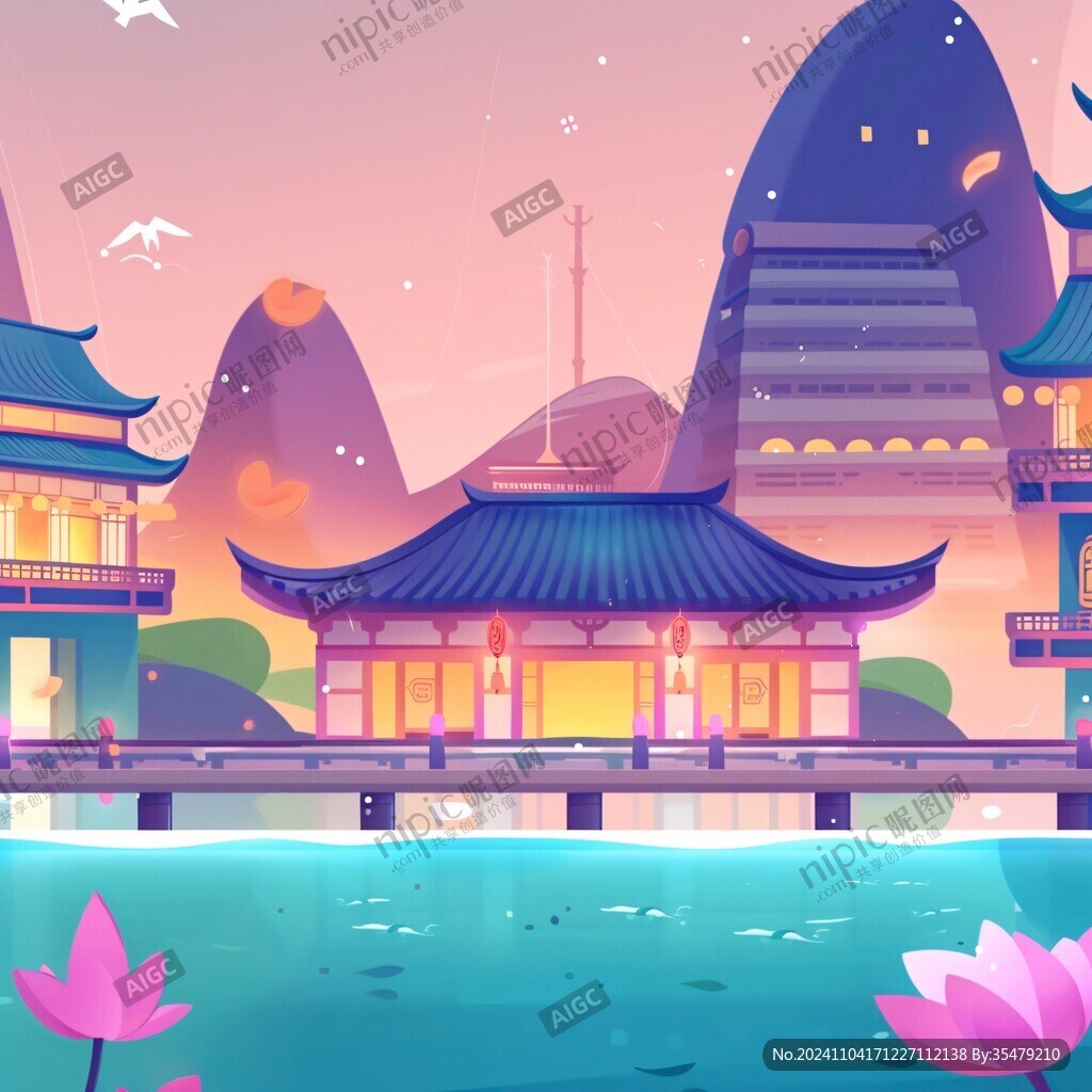 甲秀楼插画