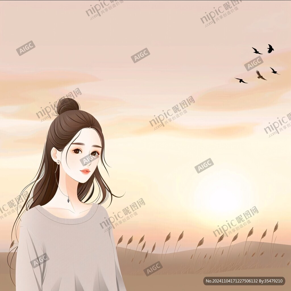 看日出插画