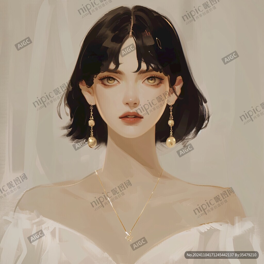 高级感女插画