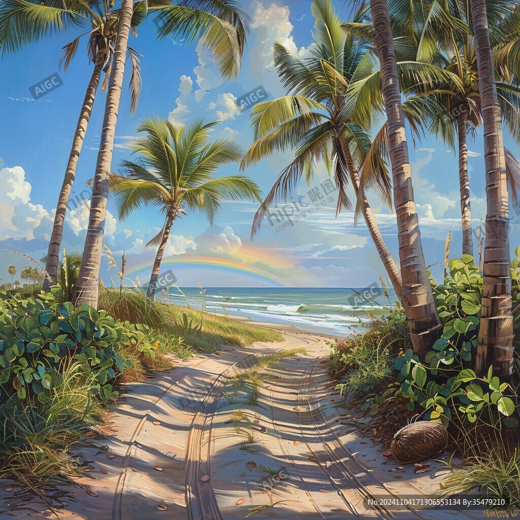 海滩风景画
