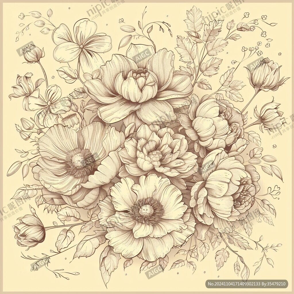 手绘欧式花卉