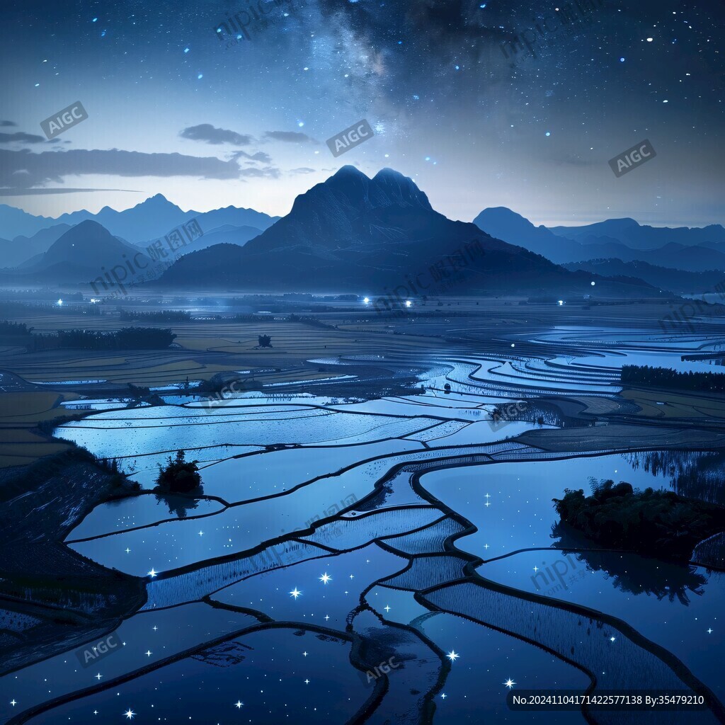 山水星空画