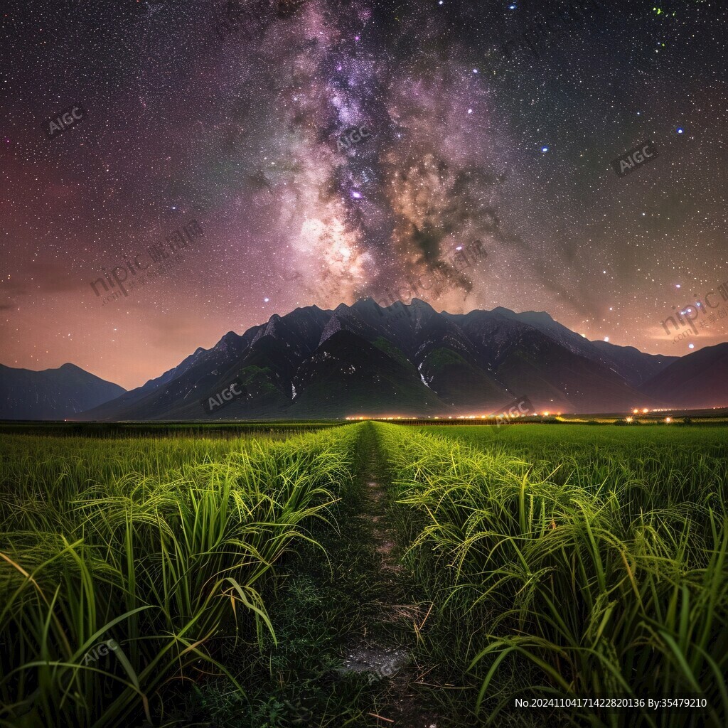 星空稻田