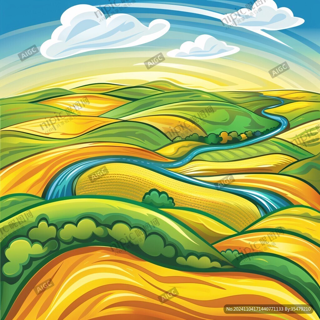 黄河上中游插画
