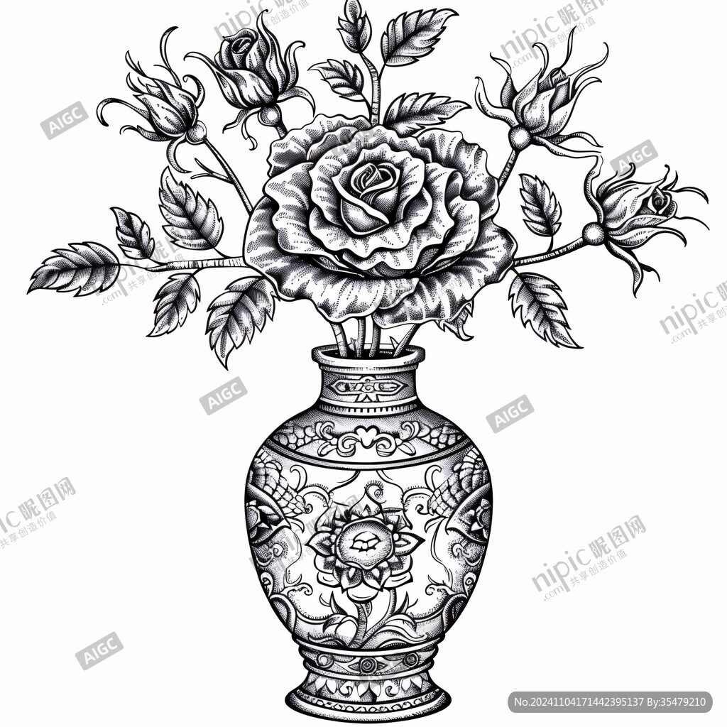 花瓶手绘