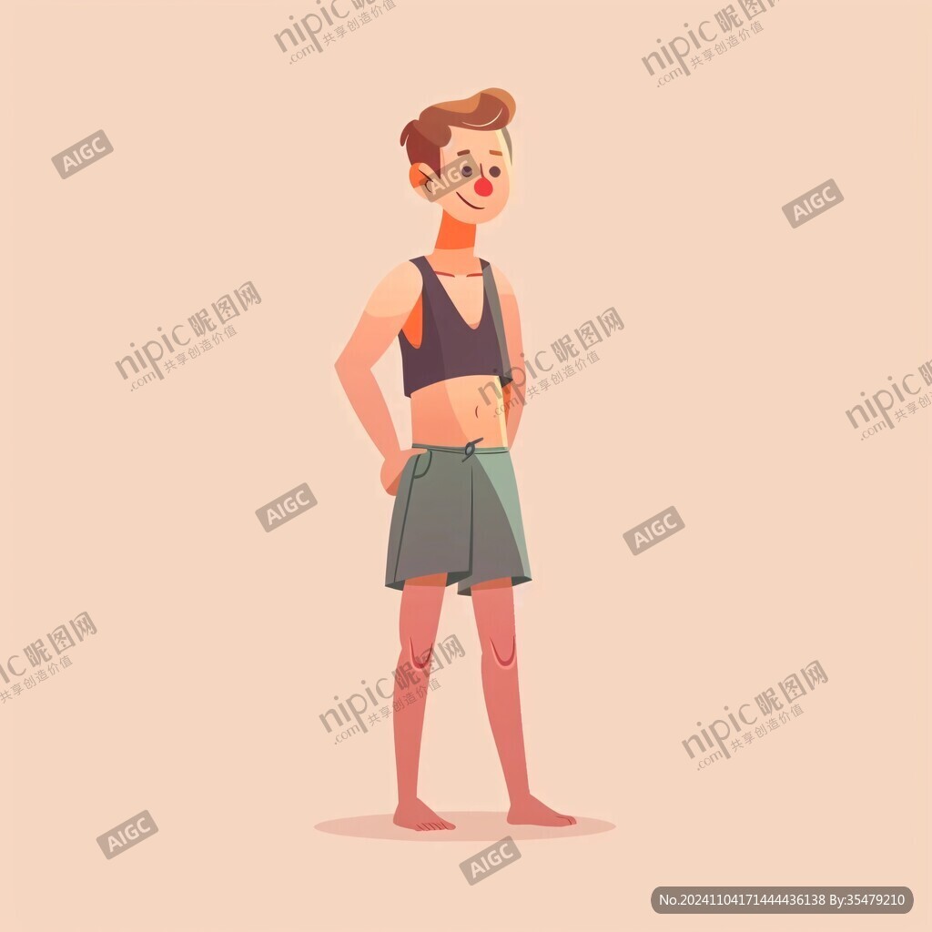 插画男孩扁平化