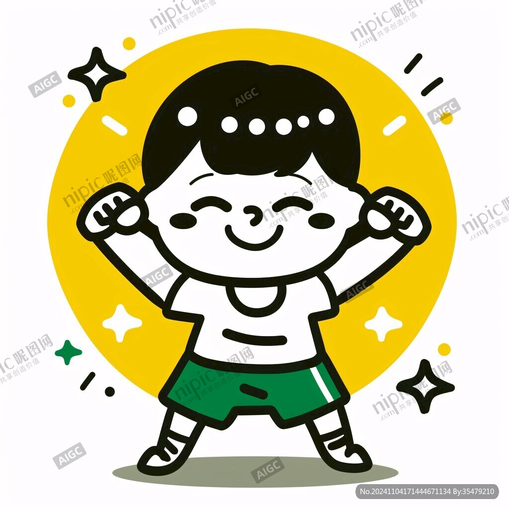 活力男孩插画