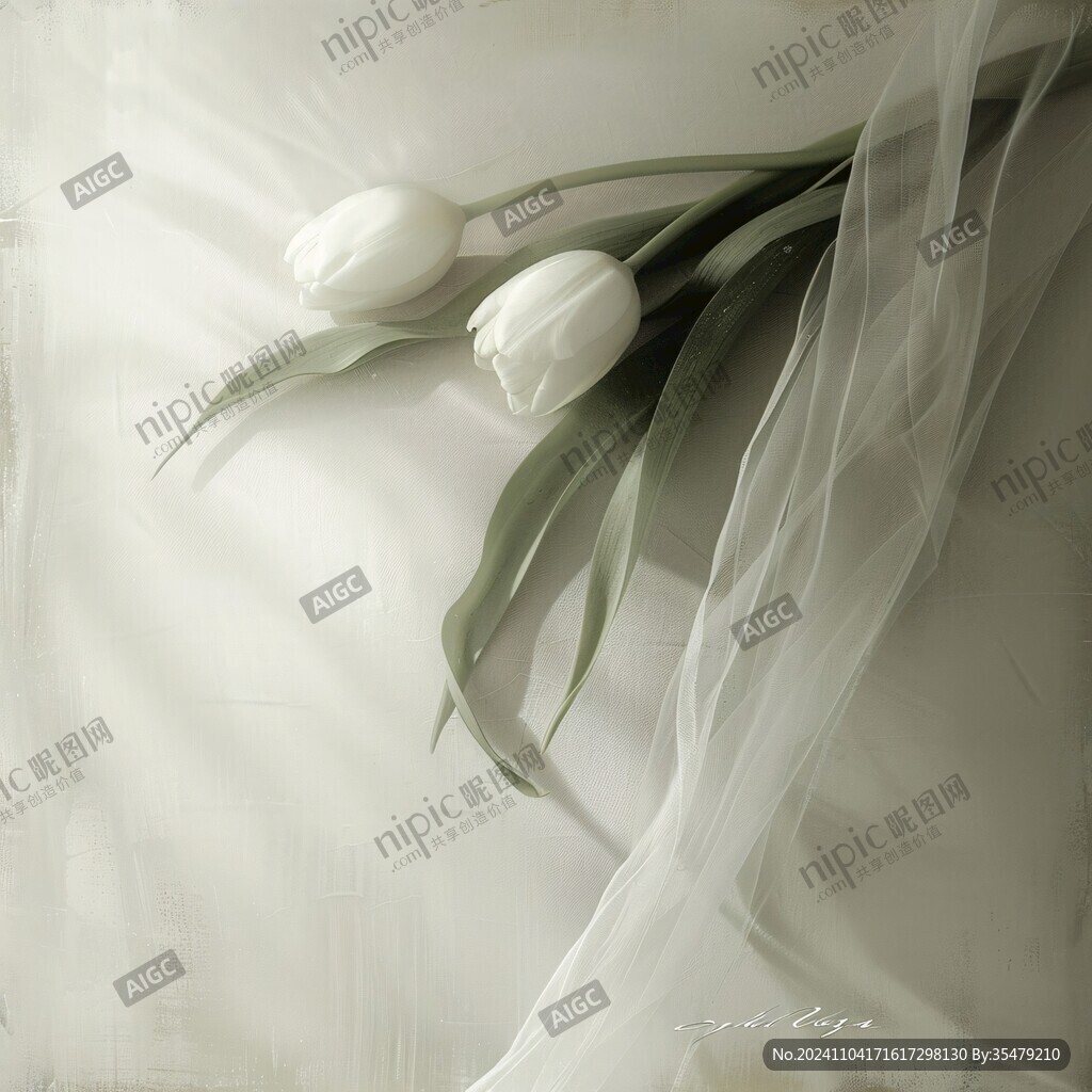 郁金香装饰画唯美图片