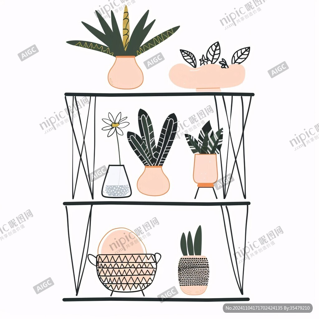 室内植物插图