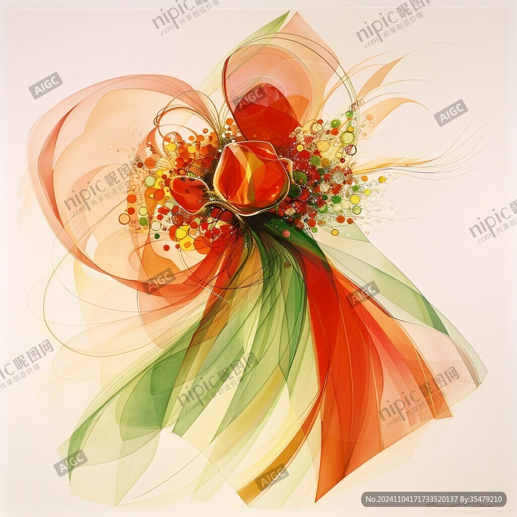 节日捧花插画