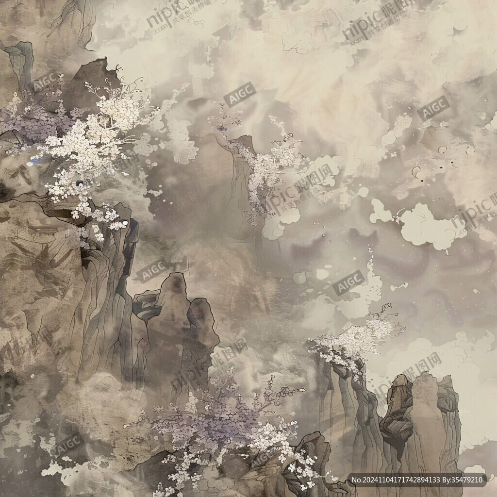抽象玉石山水