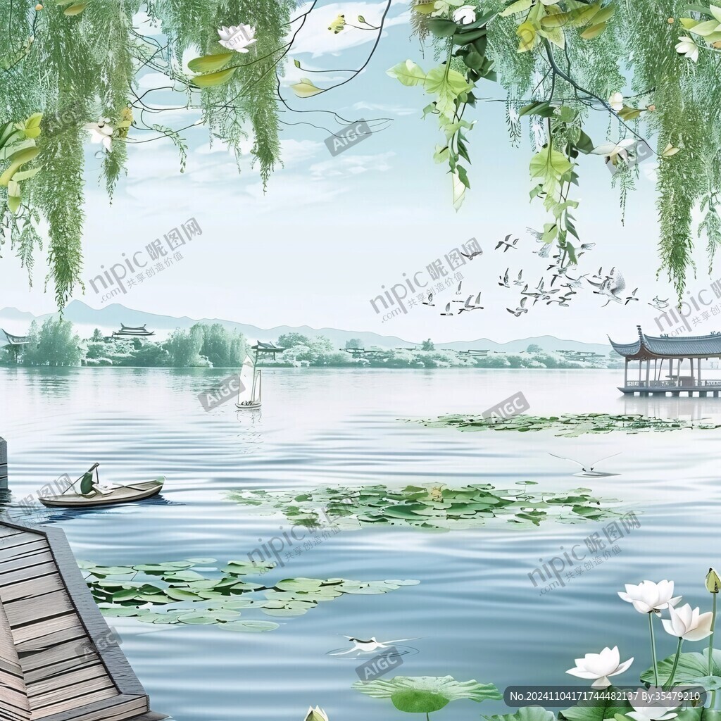 江南风景背景画