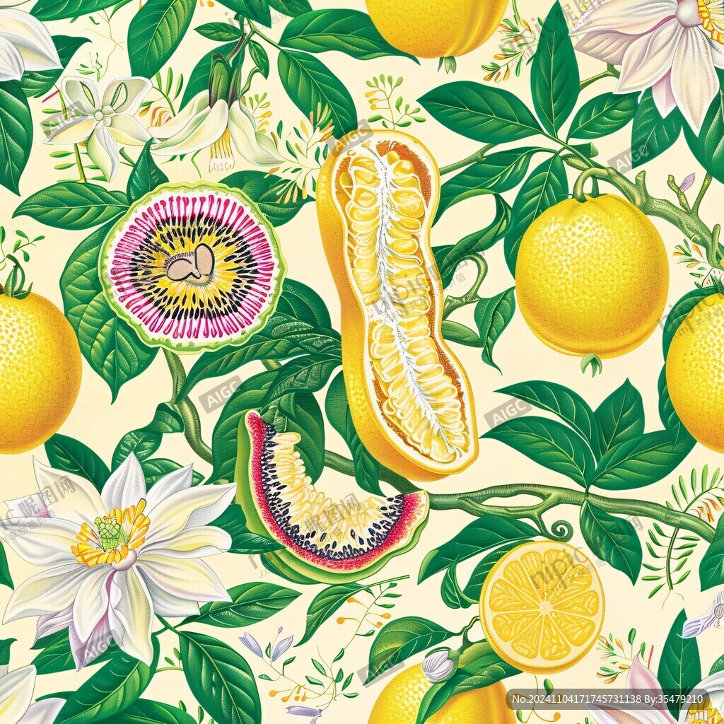 国潮百香果插画