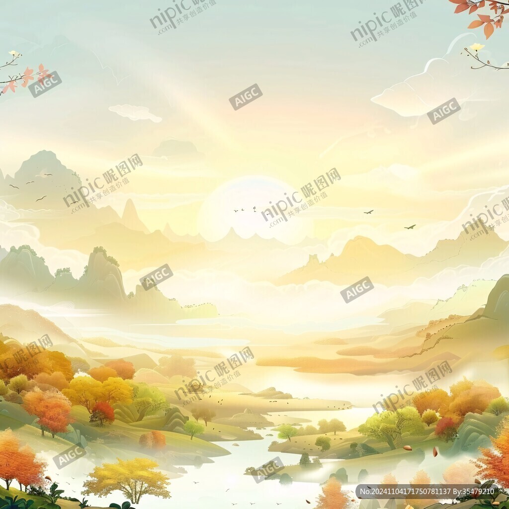 秋季风景国潮