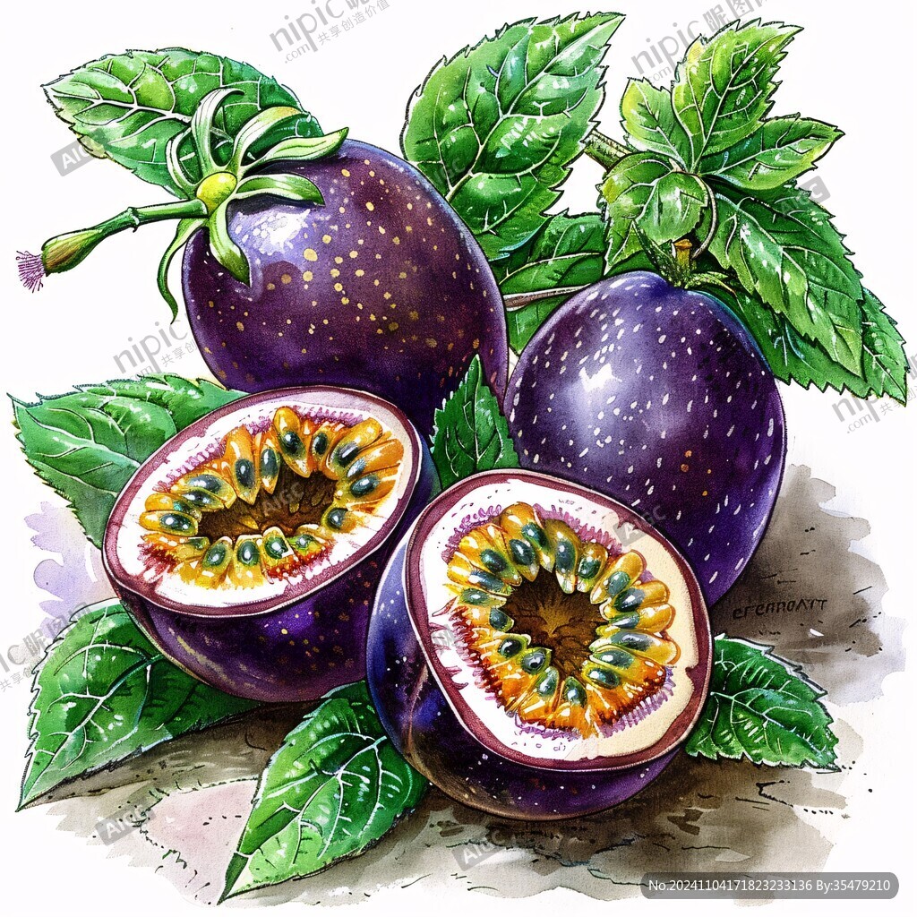 插画百香果