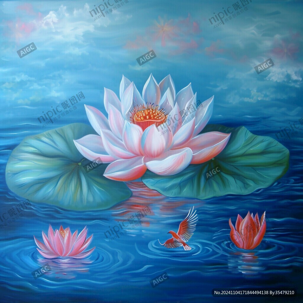 莲花艺术画