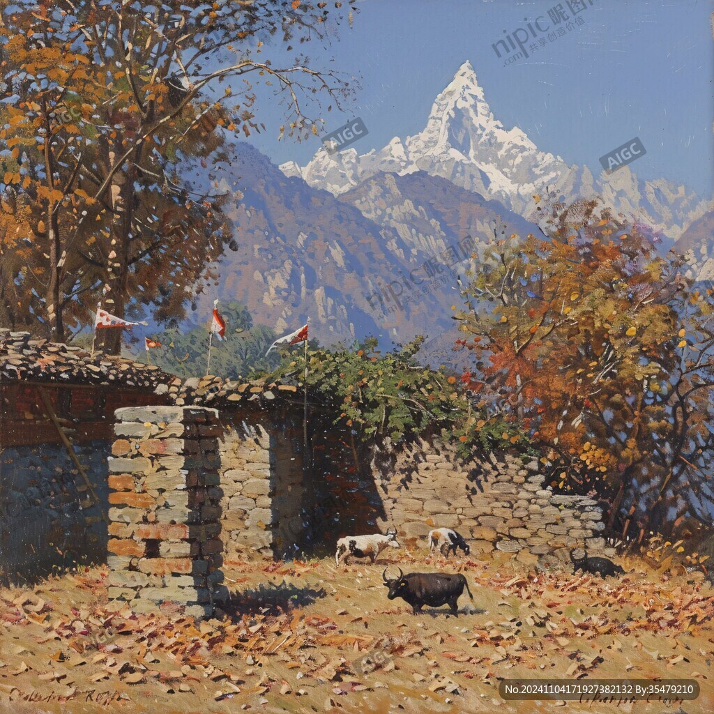 青藏高原油画设计