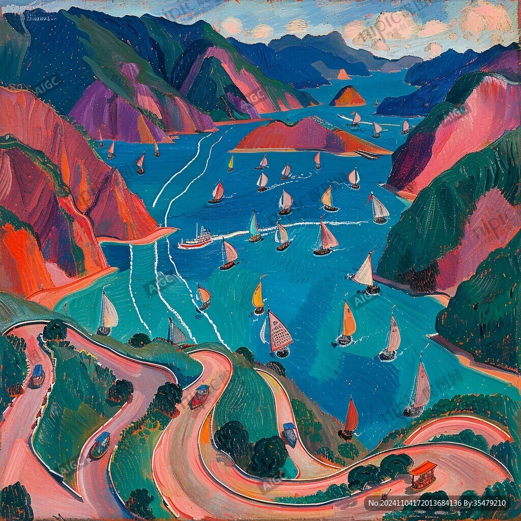 长江流域地区插画