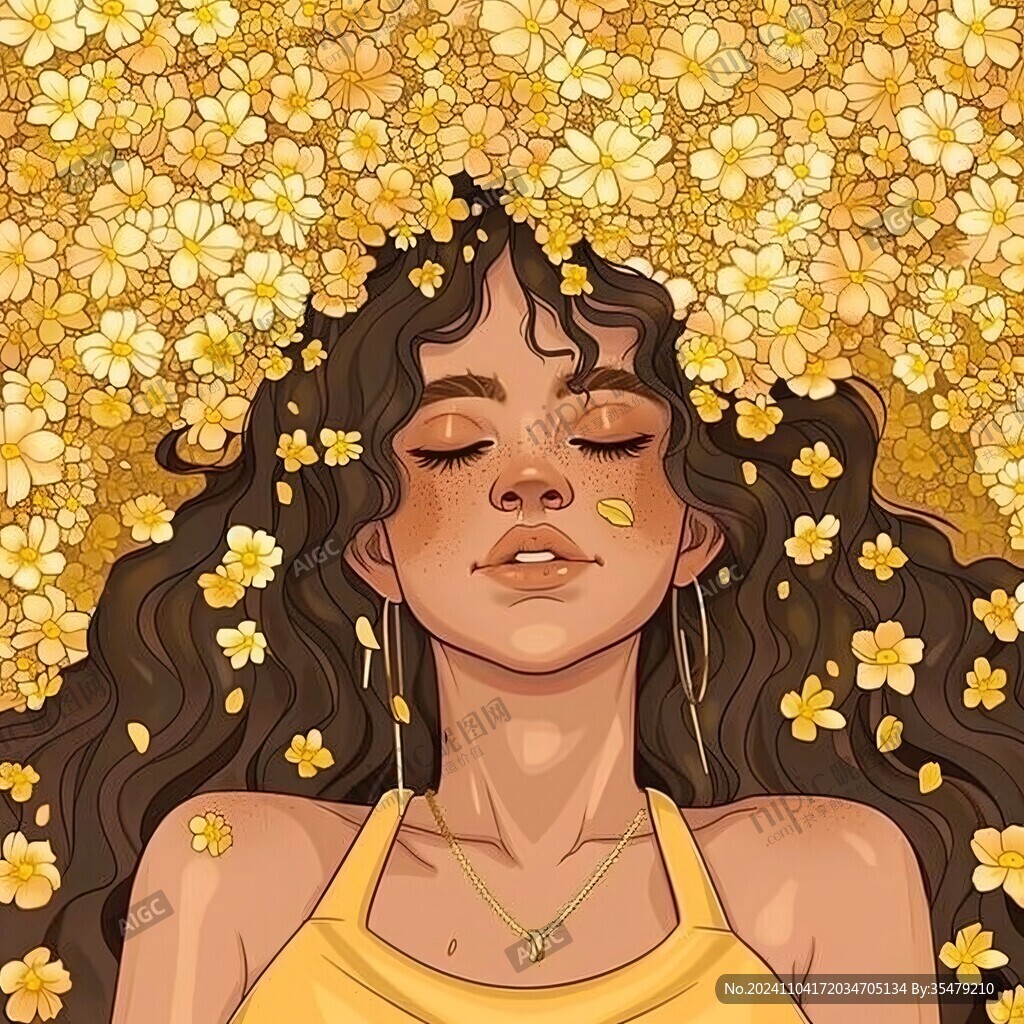 雏菊少女插画