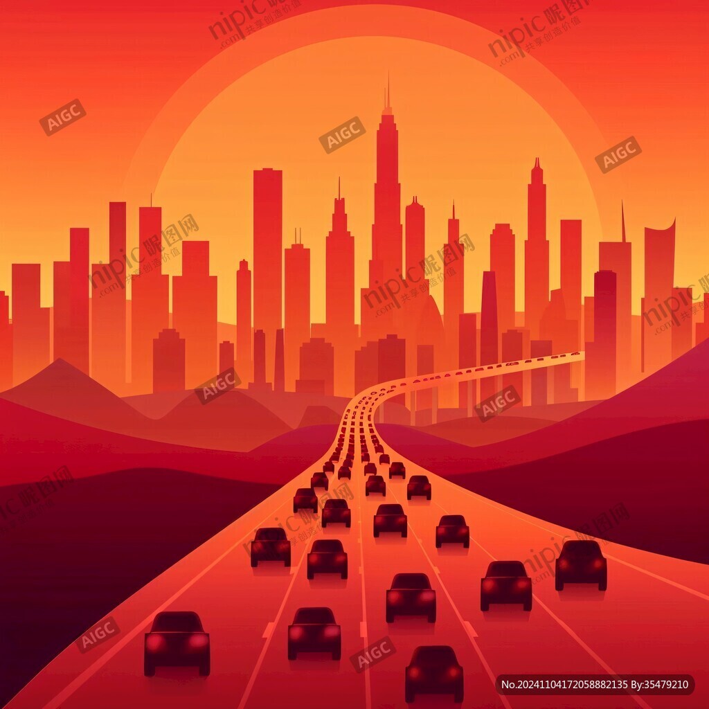 洛杉矶插画宣传背景
