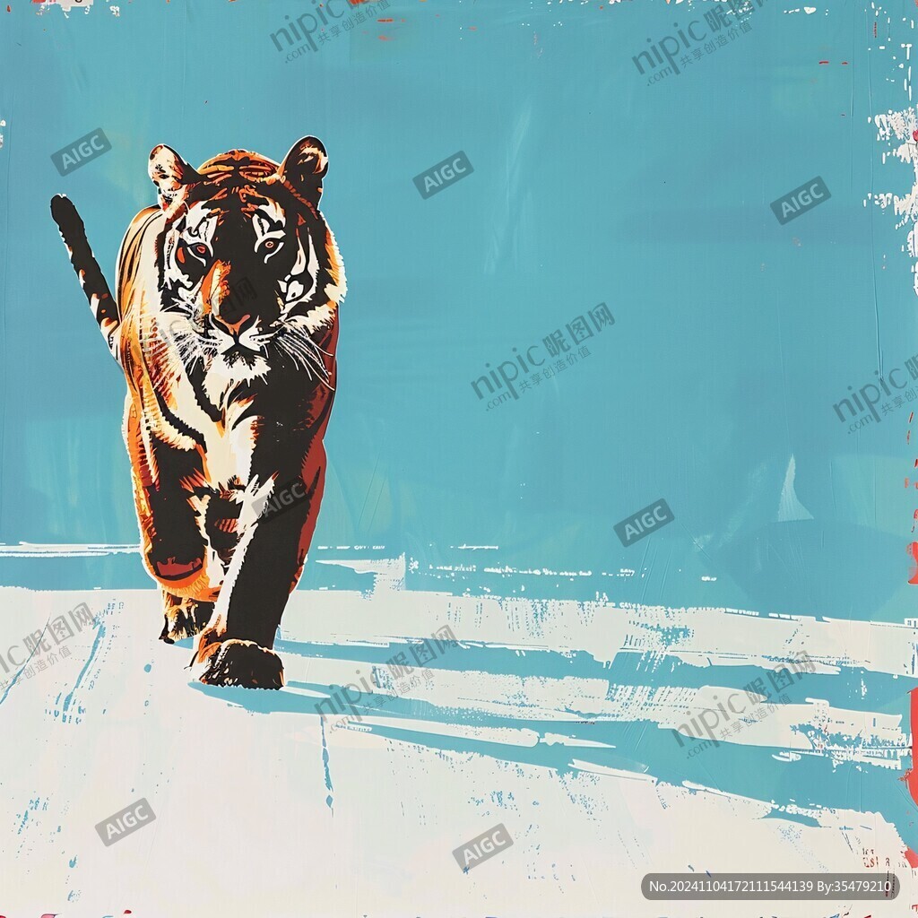 运动的老虎系列插画
