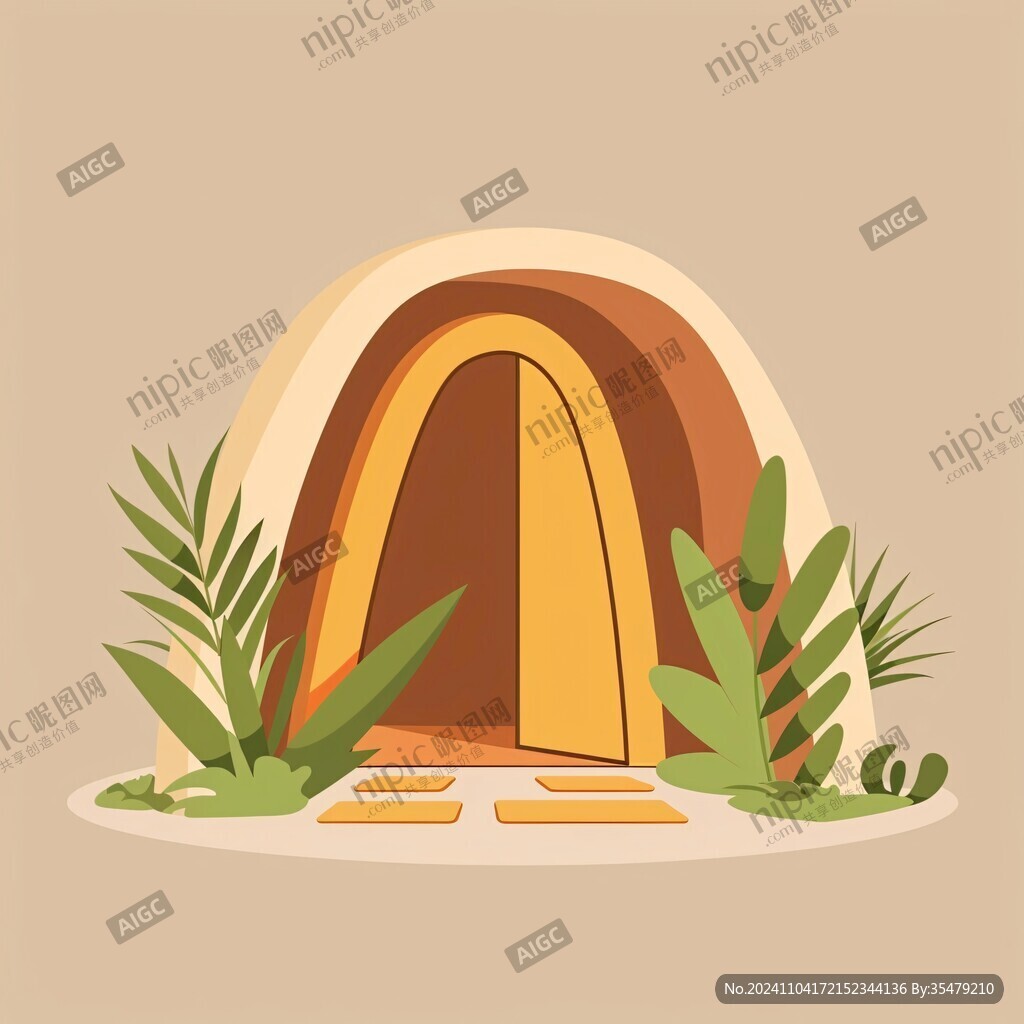 帐篷户外插画
