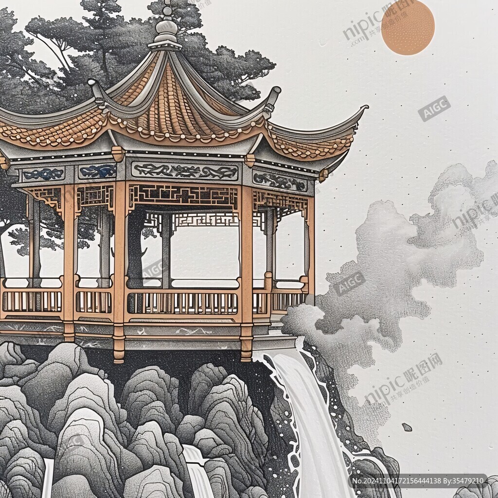 爱晚亭插画