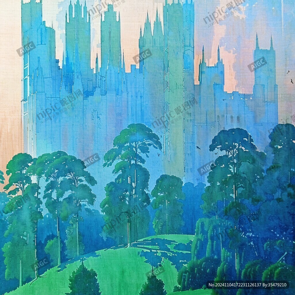 福塔全景画局部画面