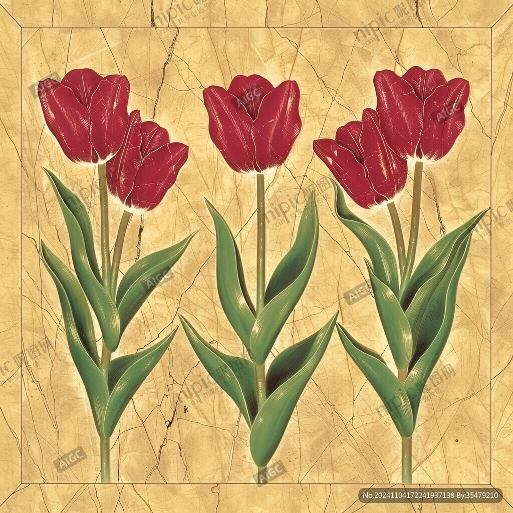 郁金香三联画