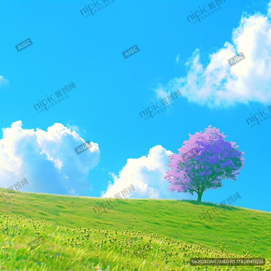 唯美天空小树