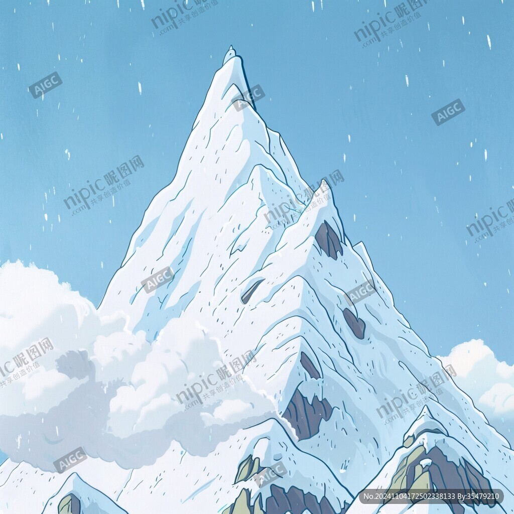 雪山插画