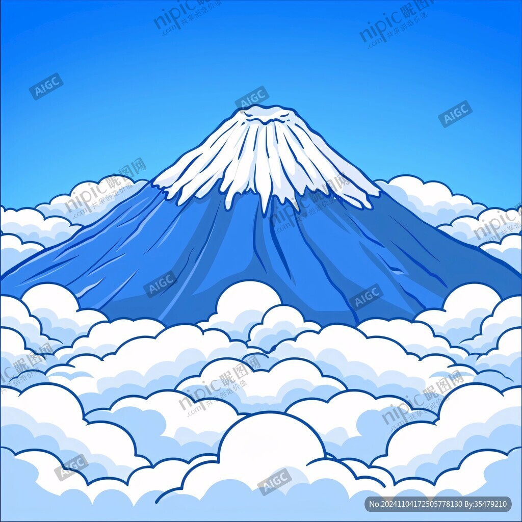 富士山插画