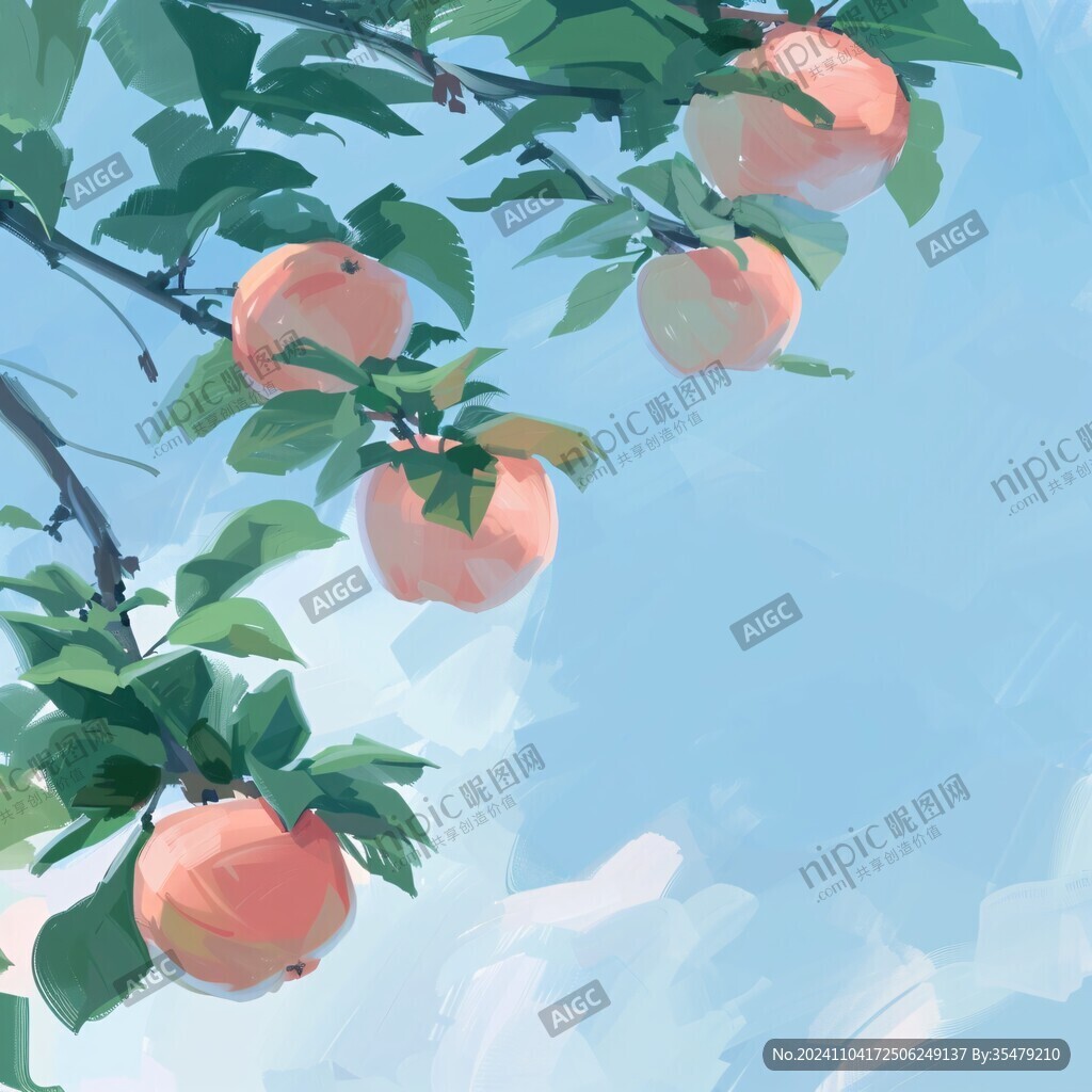 秋月梨插画