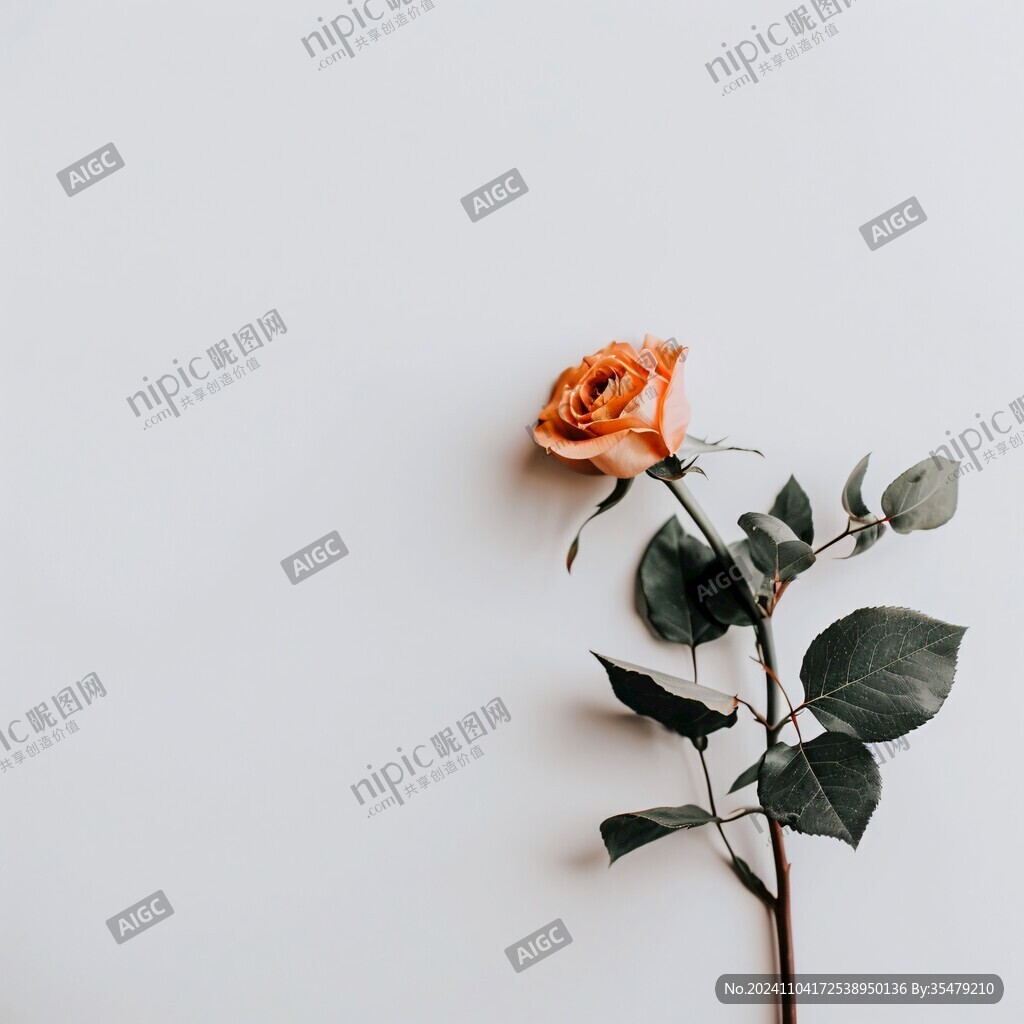 一支玫瑰花朵鲜花