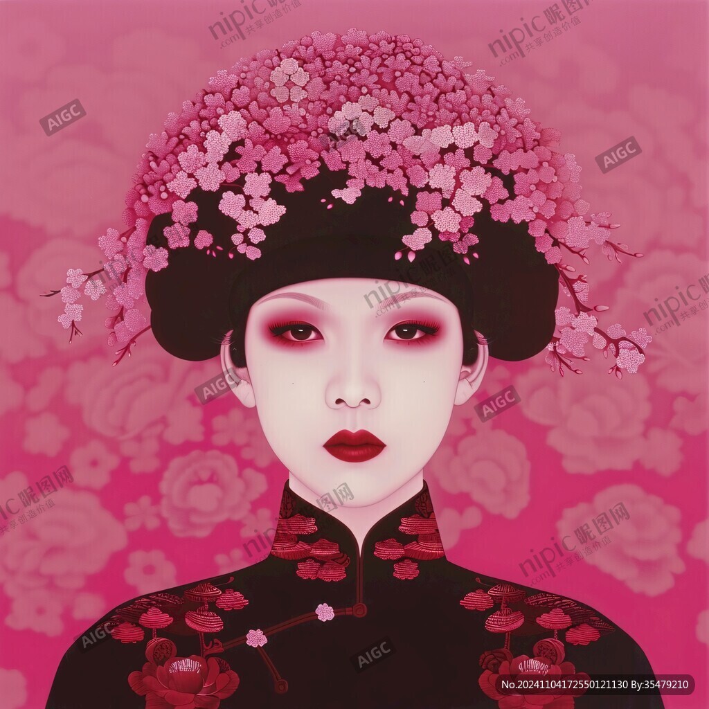 民国风美妆插画