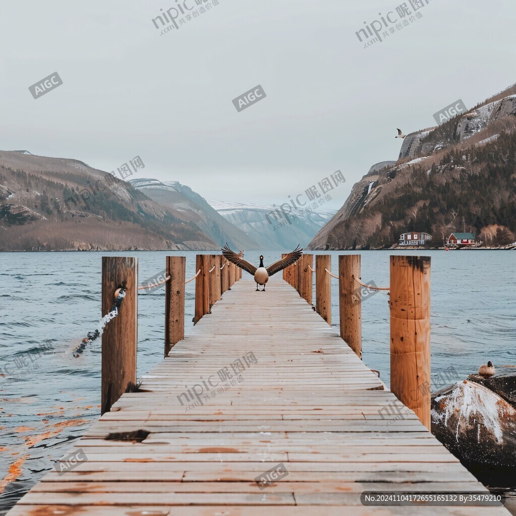 湖面湖水码头