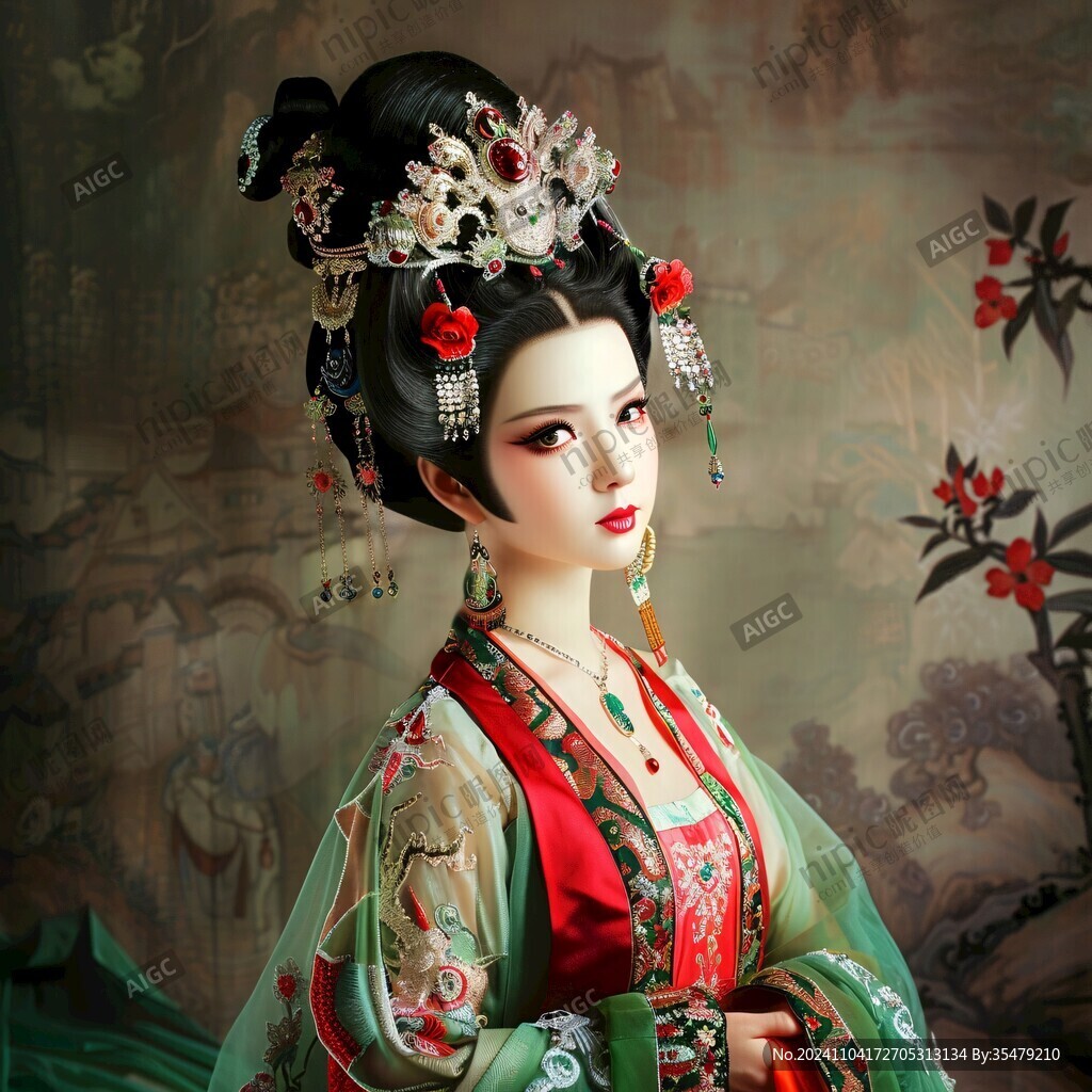 古典美女蜡像