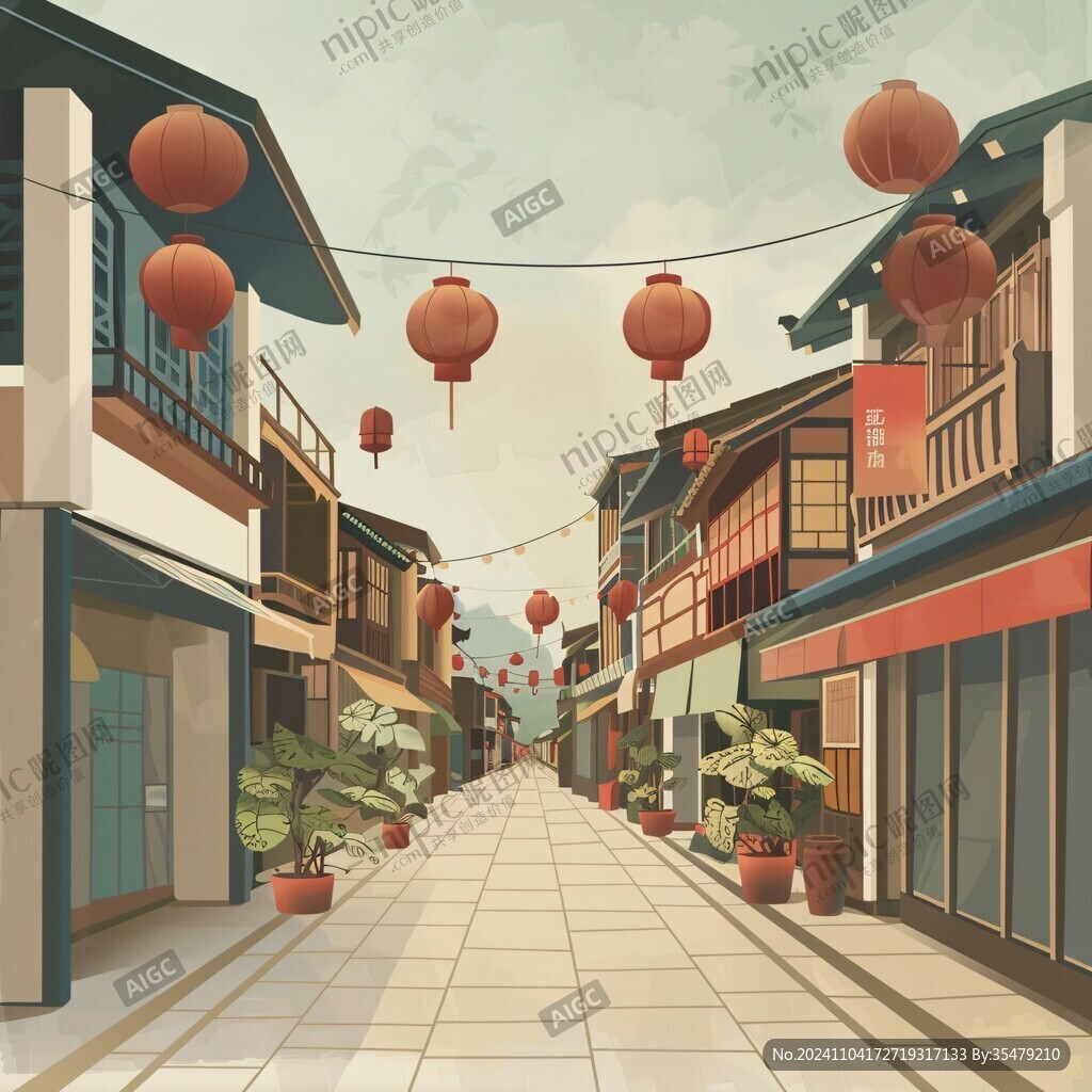 新年古街街景