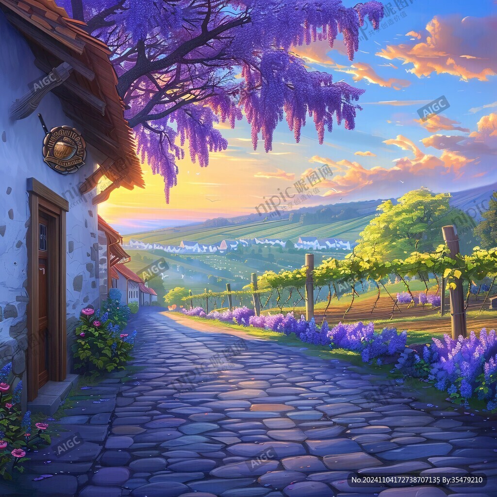 乡村场景插画