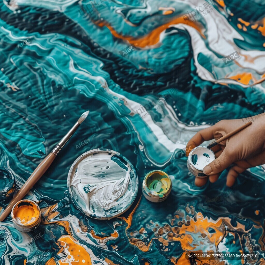 流彩画流体画