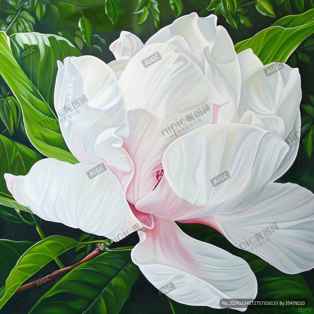 白兰花绘画