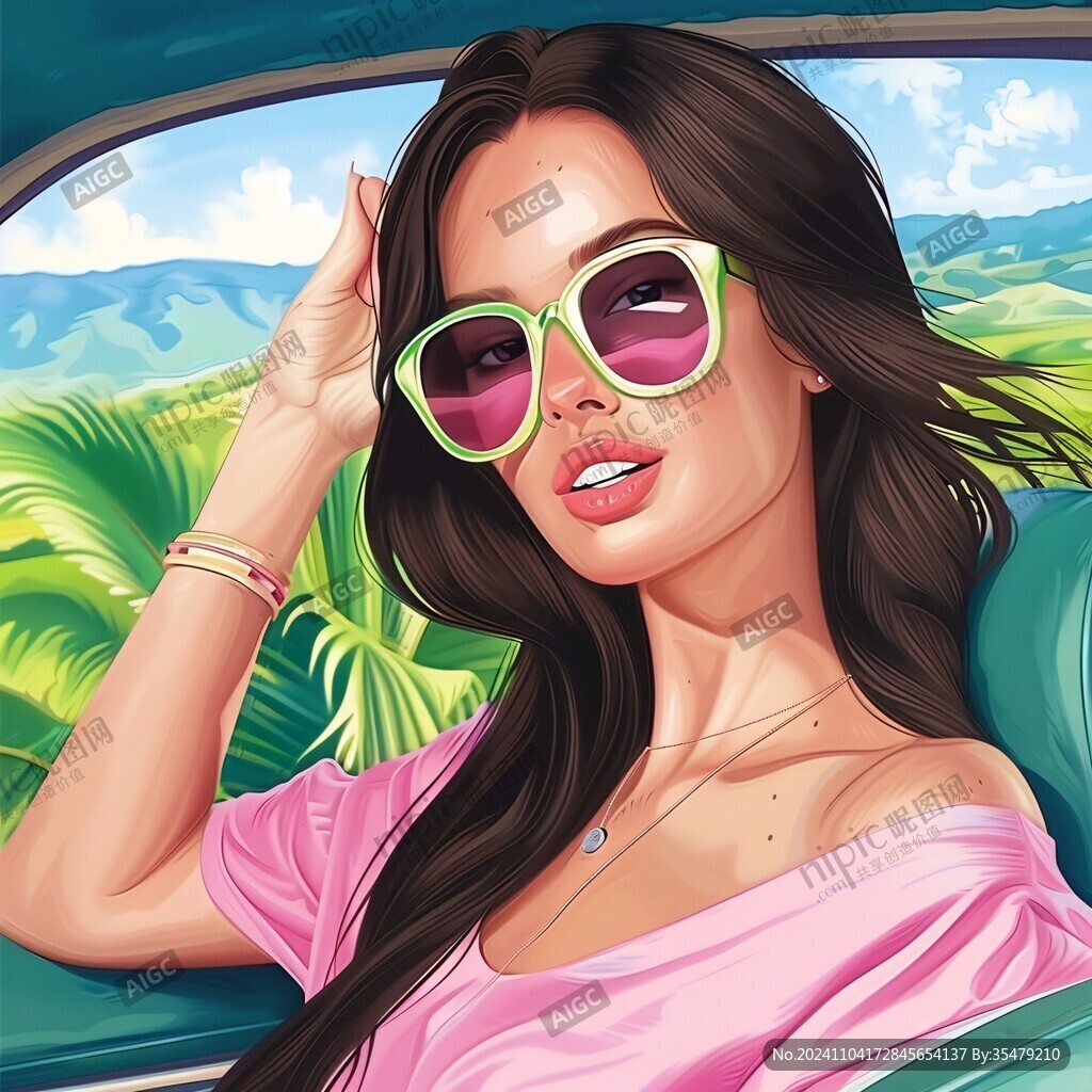 墨镜人物插画