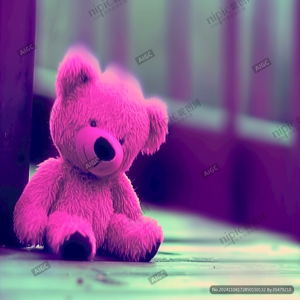 孤独伤心的小熊玩偶