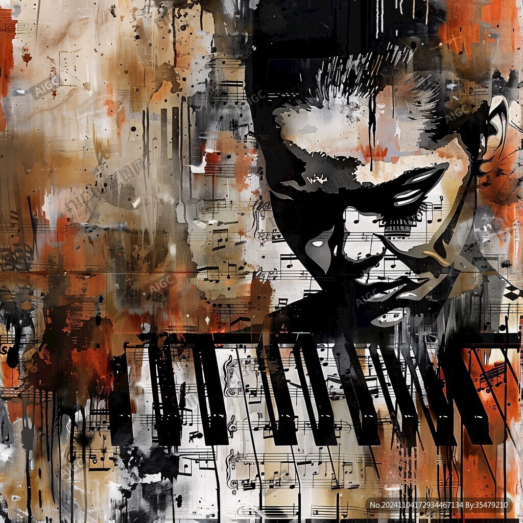 人脸色块拼接装饰画