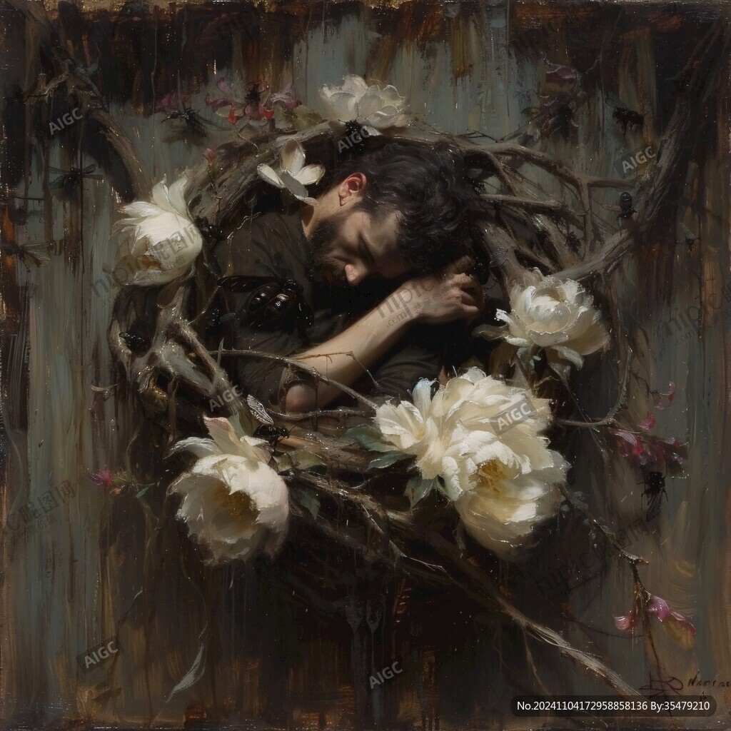 唯美人物油画